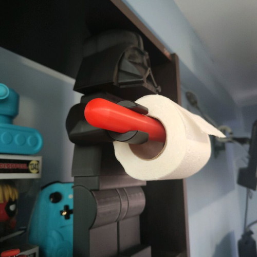 3d printed Starwars Lego miniature wall mounted paper holder Darth Vader like new