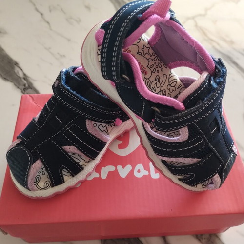 Garvalin children's sandals like new, size 24, blue and pink