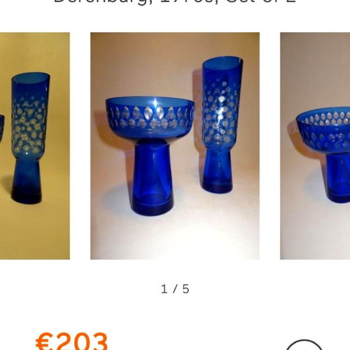 Cobalt blue vase used, VEB Derenburg Harz-Kristall, 31 cm