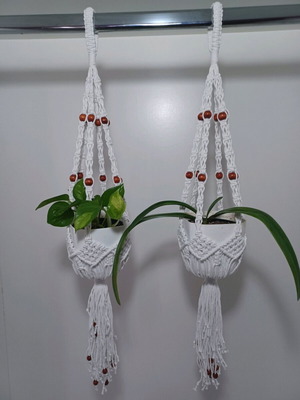 Macrame hanging pots set of 2, new, for 11 cm planters