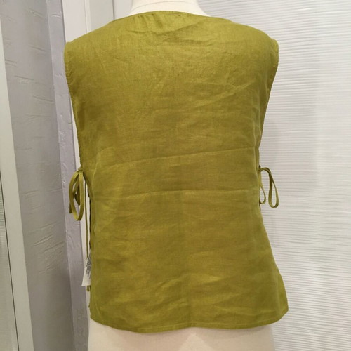 Massimo Dutti linen top size S like new, olive green and yellow