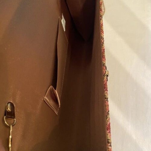 Clutch bag with colorful zig-zag pattern like new, crossbody