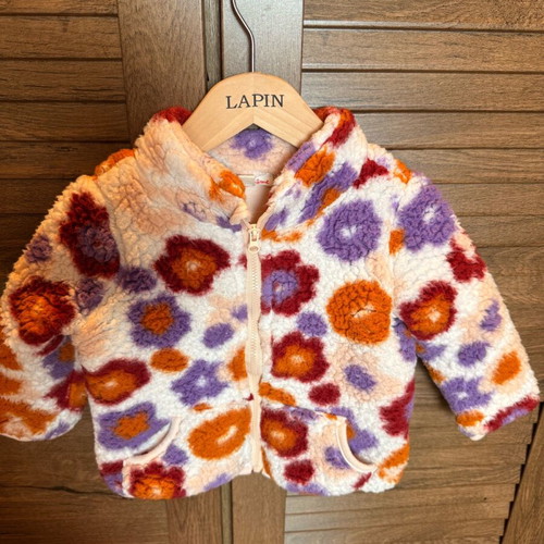 Fluffy jacket used for girl 18 months with cotton lining