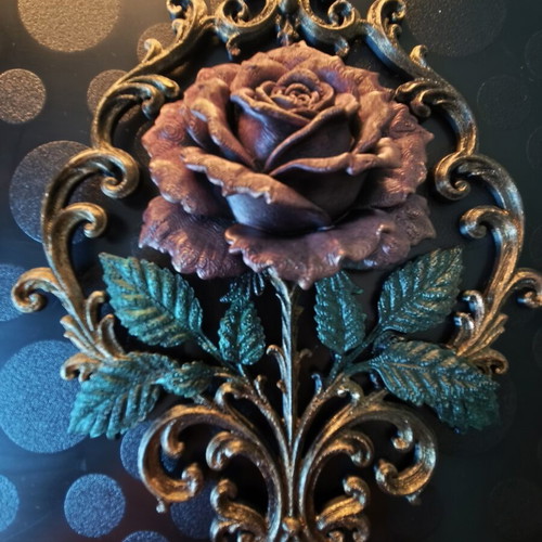 Baroque dark wall art 3D printed, hand-painted, new