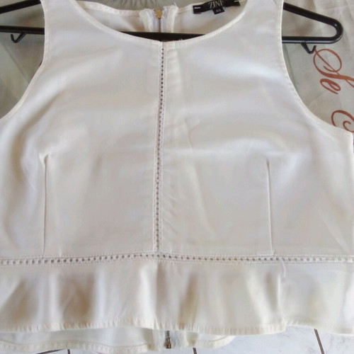 Zini white blouse size 40 like new, slim fit