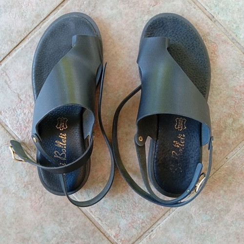 Si Bolleti leather flat sandals, black, size 36