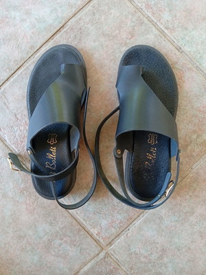 Si Bolleti leather flat sandals, black, size 36