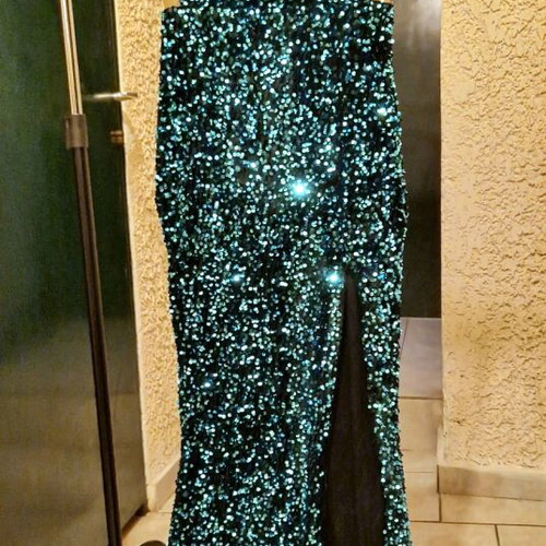 Prom dress with sequins like new, turquoise, size S