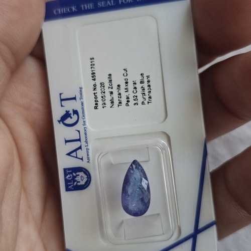 Natural Tanzanite 3.52 ct ALGT Pear Cut, Tanzania