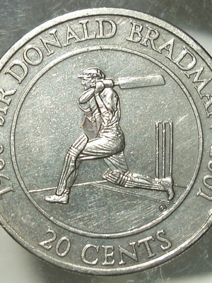 20 Cents Australia Coin 2001 used, Sir Donald Bradman