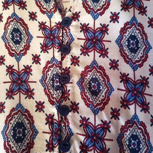 Boho dress with ethnic pattern, like new, blue and red
