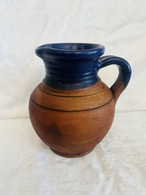 Cypriot Clay Jug used, handmade vintage 1980-90s