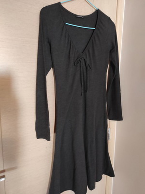 Thin dress used, long-sleeve A-line, gray