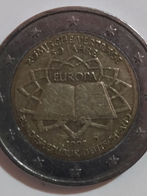 Γερμανία 2€ 2007 Αναμνηστικό νόμισμα Συνθήκη της Ρώμης μεταχειρισμένο