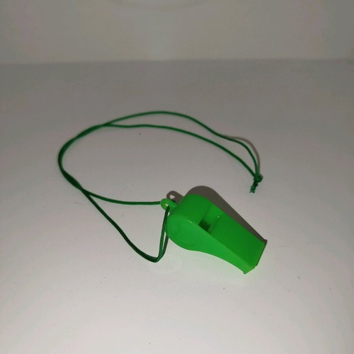 Whistle with pea and lanyard new, green or yellow