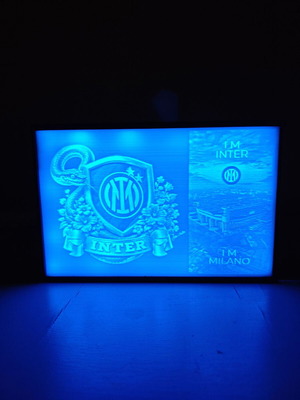 Inter Milano κορνίζα lithophane με LED φωτισμό και εναλλαγή χρωμάτων και ρυθμού, 16x11 εκ.