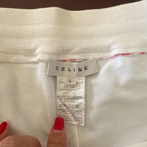 Celine white shorts with authentic logo like new, size L