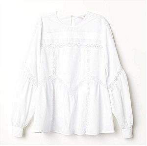 H&M μπλούζα με δαντέλα βαμβακερή σε άριστη κατάσταση
