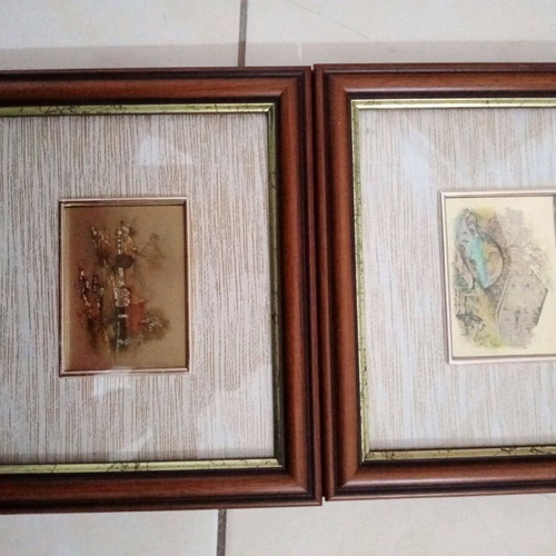 Two frames 18x16 with unique technique like new