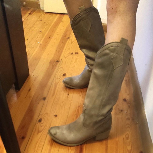 Sante cowboy boots used, size 39, grey-beige color
