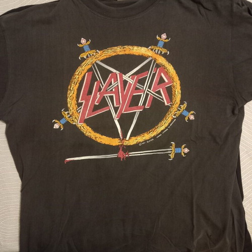 Slayer Hell Awaits 1991 T-shirt used, rare collectible, size L, black