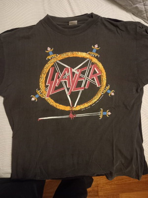 Slayer Hell Awaits 1991 T-shirt used, rare collectible, size L, black
