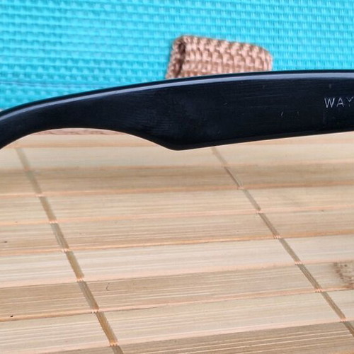 Ray Ban Wayfarer sunglasses used, black, made in USA