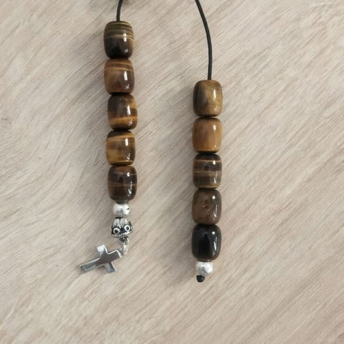 Begleri with tiger eye beads like new, 10 beads, 25 cm