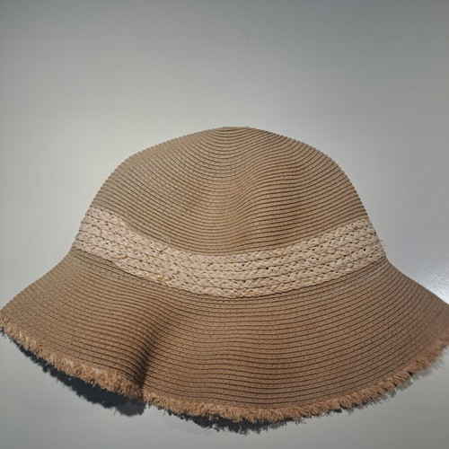 Beach hat, flexible, beige, size L