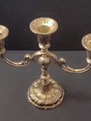BMF N Silver Plated Three-Arm Candle Holder Used Vintage
