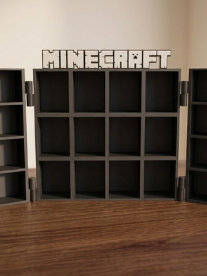 Minecraft Display Shelf with Doors like new for Kinder Joy and Mini Figures