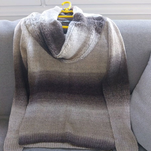 Woolen thin sweater used, size S, beige brown