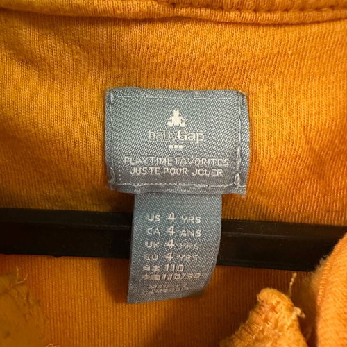 BabyGap mustard yellow zip-up hoodie like new, size 4 years