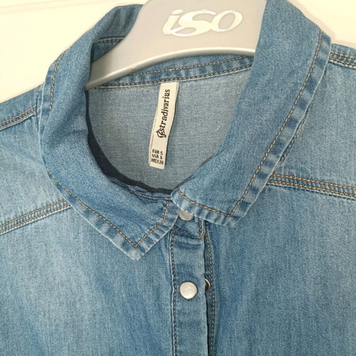 Stradivarius denim dress like new, blue turquoise, size S