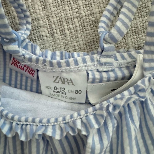 Zara baby one-piece swimsuit 6-12 months new striped blue white