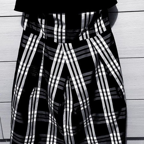 Zara strapless cocktail dress large, new black and white taffeta