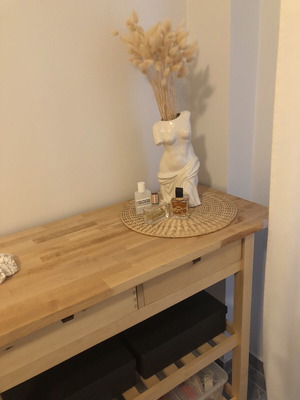 Wooden trolley side table, IKEA