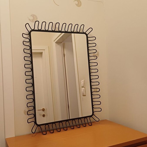 IKEA Mandal mirror like new with wavy metal frame