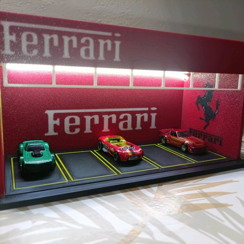 Ferrari Car Parking Diorama 1:64 New, illuminated
