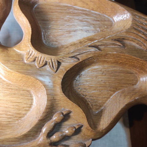 Wooden carved swan plate old Greek 1970 large size like new