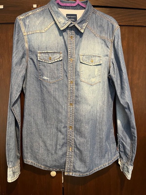 Staff Jeans shirt new, size M, dark blue denim