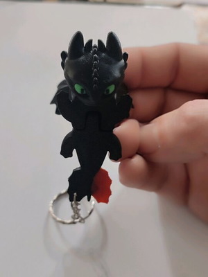 Toothless 3D Printed Fafoutis Keychain new, black