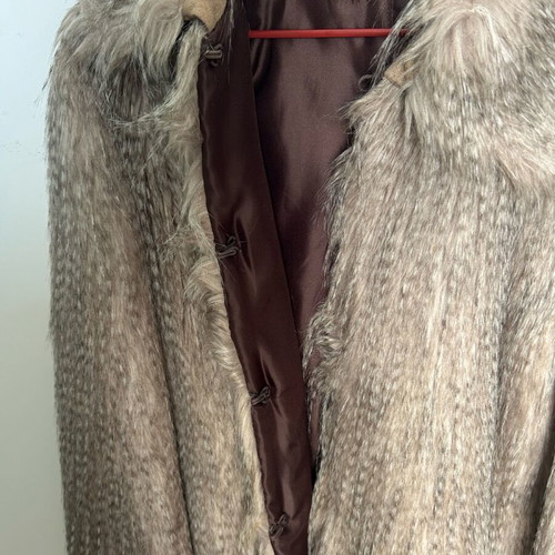 Faux fur coat Promod new, size S-M, beige