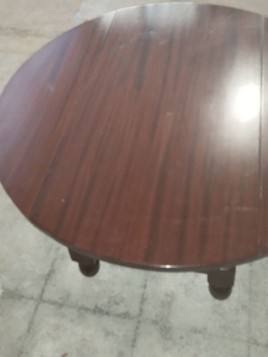Round folding coffee table used, solid wood