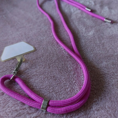 Cellular adjustable neck strap like new, violet color