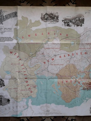 Red Dead II αφίσα χάρτης New Austin μεταχειρισμένη