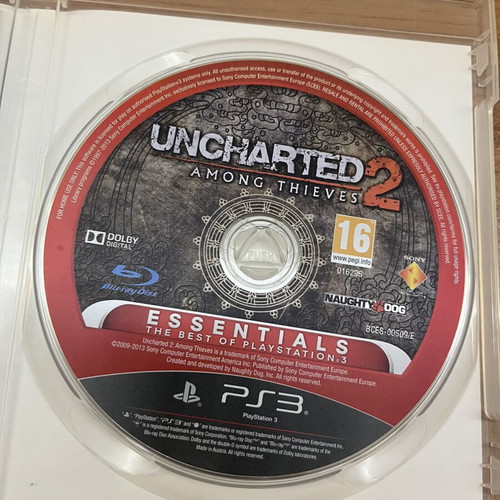 Uncharted 2 Among Thieves PS3 game used, complete with case and booklet