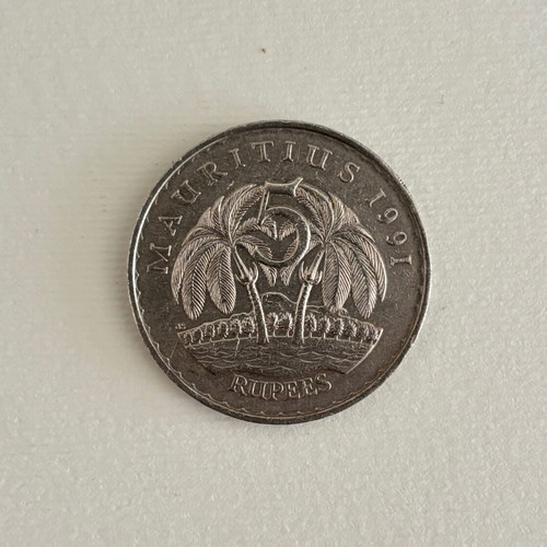 Coin 5 rupees Mauritius 1991 used