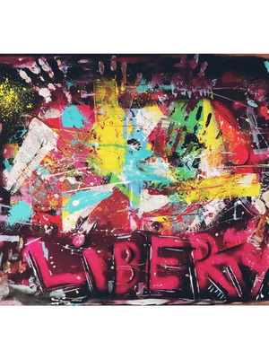Abstract pop art by Xtza handmade, Liberty 70×100, new