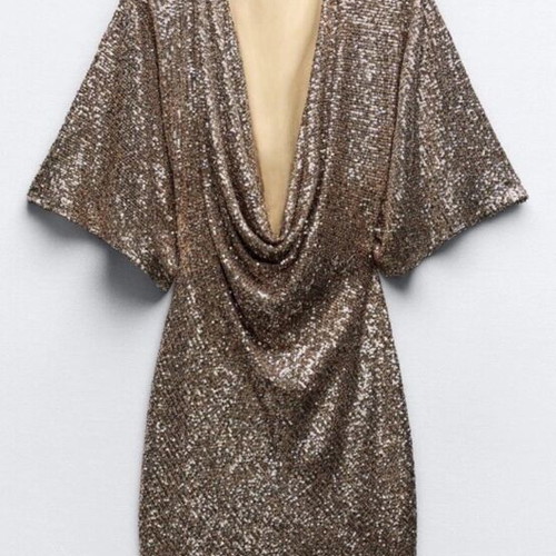 zara sequin mini dress gold new with sequins,… zara gold dress